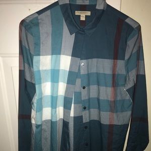 Burberry blue check shirt